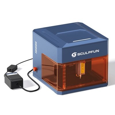 Sculpfun iCube Ultra avec sa petite pompe d'assistance d'air raccordée